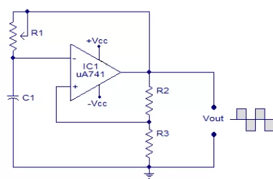 Máy phát sóng vuông sử dụng opamp uA741